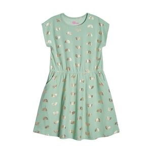 Epic Threads Girls All Over Rainbow Print Dress Pockets - Granite Green Size XL